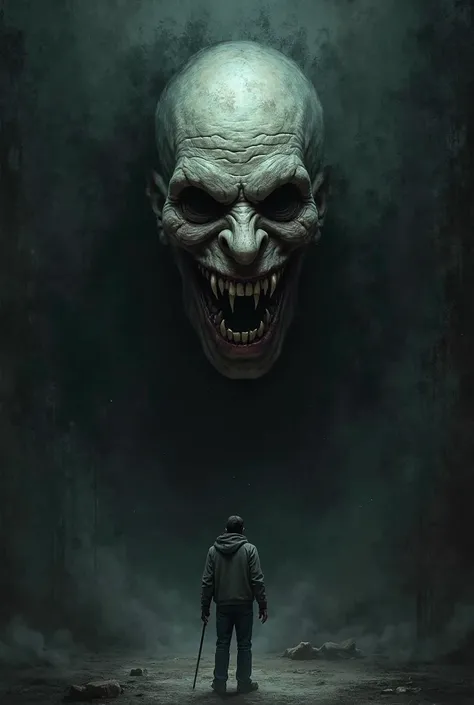 Empty eyes and a macabre smile — The entity emerges from the shadows, with a distorted face , hollow eyes and a terrifying smile...