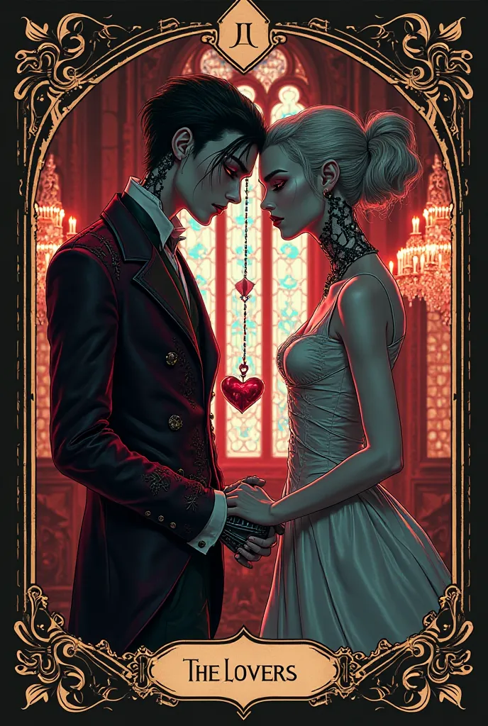 A visually striking tarot card blending the gothic, steampunk aesthetic of Lies of P with the bold, high-contrast, stylized art ...