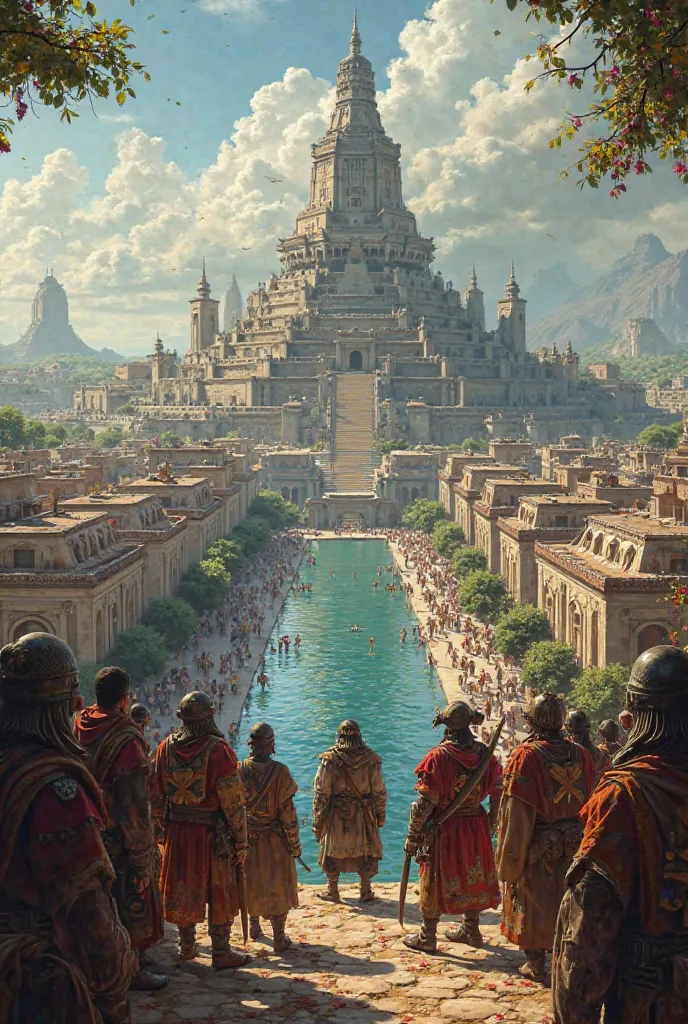 Arrival in Tenochtitlán
Cortés and his troupe enter the big city amazed by its magnificence.