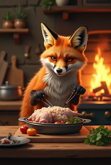 Fox cooking sheep