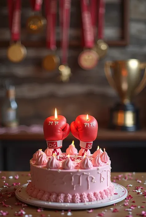 I need a beautiful picture - birthday card for my personal kickboxing coach. She is women so can be some pink colors, there has ...