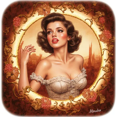 YouTube Channel Icon,　channel name [PINUP], 1940-1950, retro, pinup-girl, [PINUP],