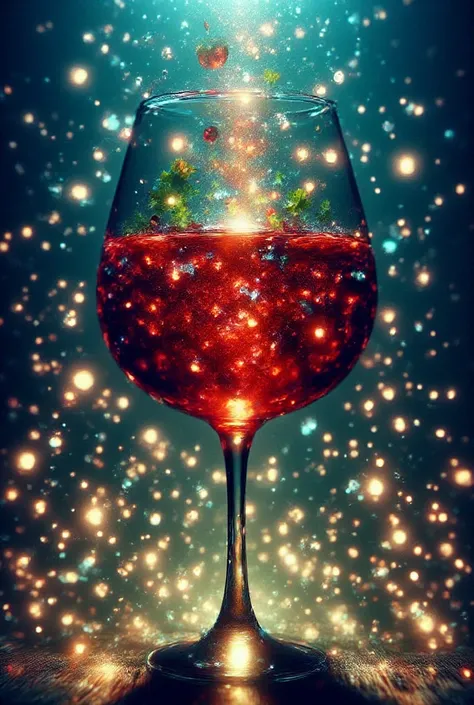 a glass full of wine color water to the brim