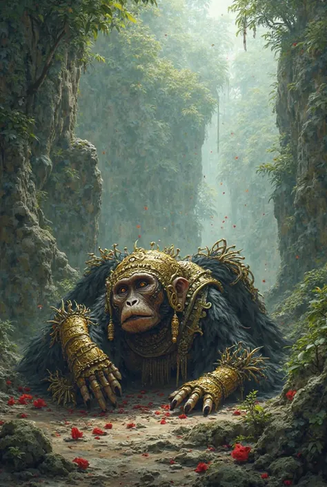 The king monkey falled and died under the killing