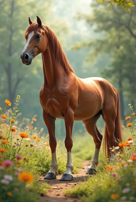 Horse ball with human feet instead of hooves