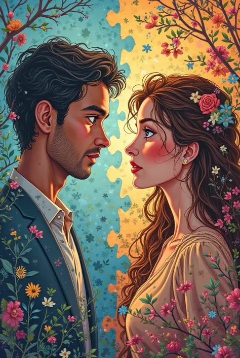 Puzzle images for course book for couples