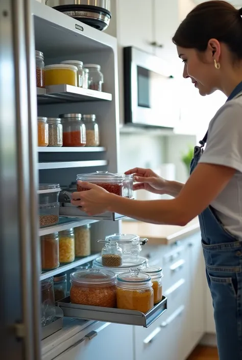 Tidy up the refrigerator and stove cabinet