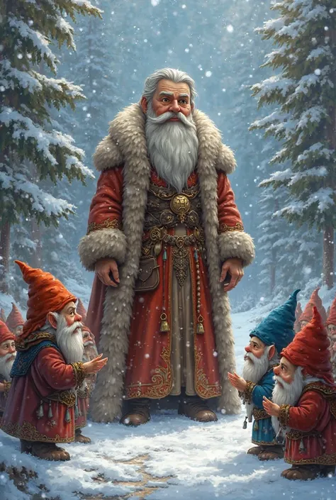 Gnomes bow to the Dwarf Carol