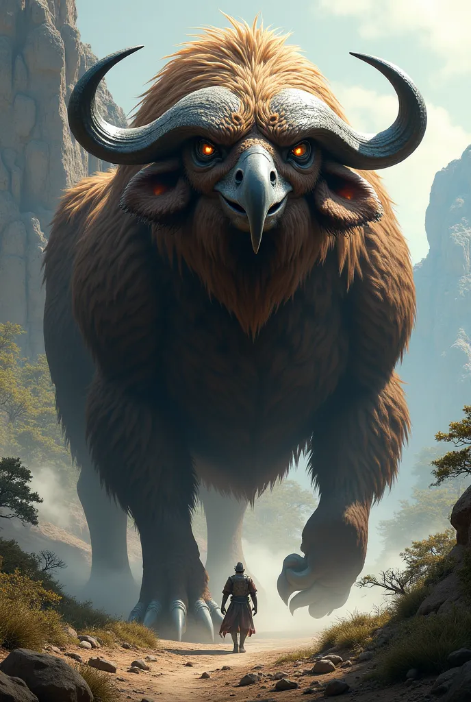 Mix eagle and cape buffalo and create big scary angry animal