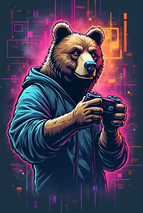 Gamer Bear design tshirt