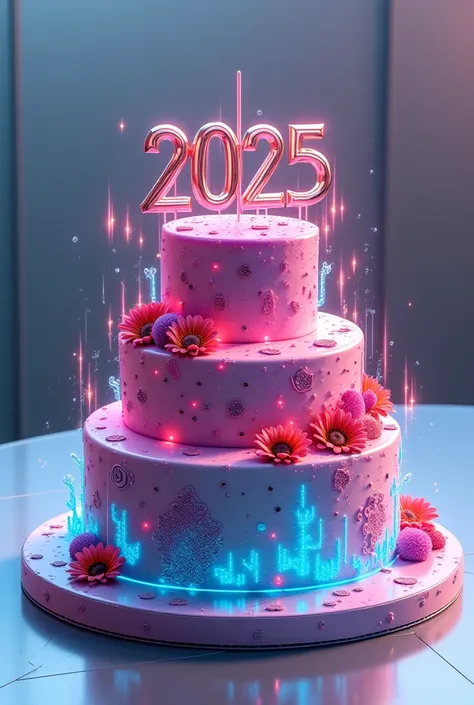 Create a modern cake 2025 with the name Luisa Fernanda and happy birthday