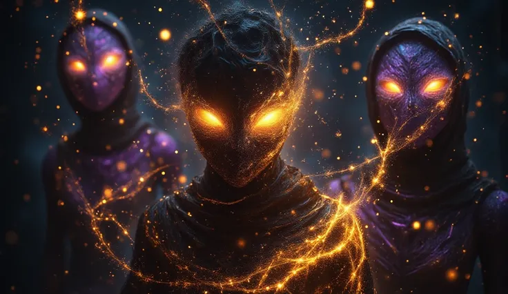 Best quality, 8k, 4k, super detailed
Shine little Golden particles surrounding and floating.
A haunting scene featuring a sol...