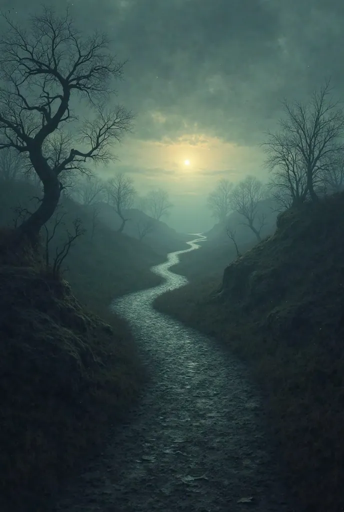 A Narrow Path Leading Towards a Distant Horizon (Dark yet Hopeful)