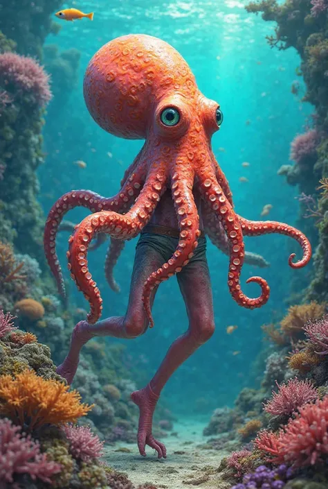 Octopus with 2 human legs