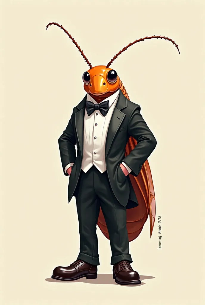 Instagram image of offers of a cockroach wearing a tuxedo, More drawing