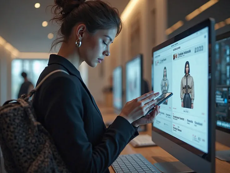 Make me a design post on the following theme
Shopping on social media is the future show mobile phone or a computer