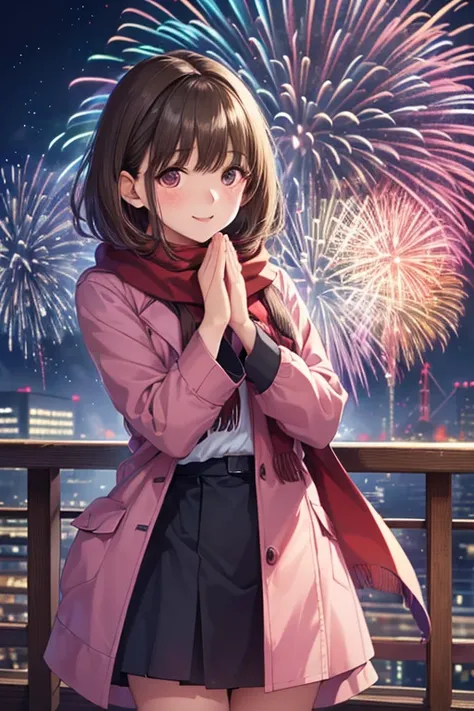 anneqasaka no、glossy brown hair, short hair, (beautiful brown eyes、Sparkling Eyes, fine grain)、smile、super detailed eyes、 very d...