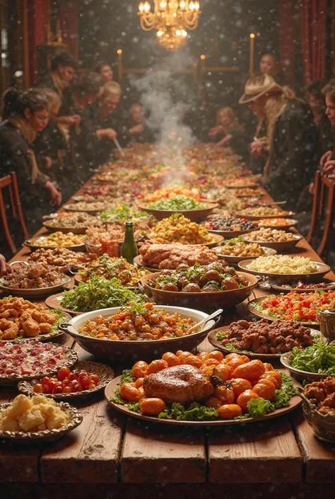 Table full of food