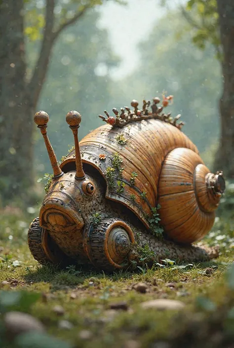 Create me a snail mixed with a tank and a big cannon the snail should have cute eyes