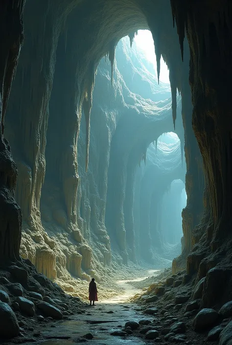 The interior of a cave with even more rock structures