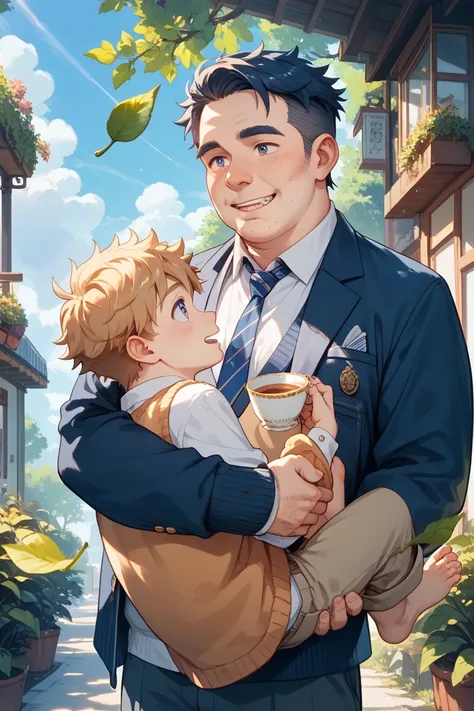 Cute male high school student hair is carrying a tea leaf rucksack
Too ugly trainer crybaby