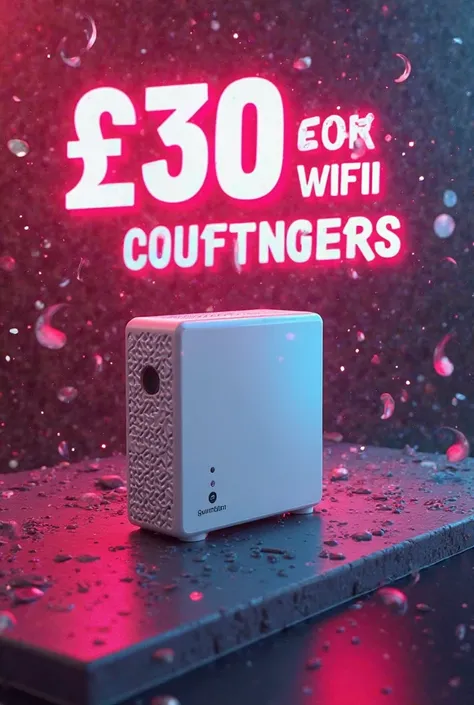 A picture and write on it " wifi box £30 for salt n pepa customers