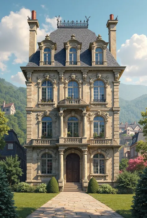 3-storey building in the French style