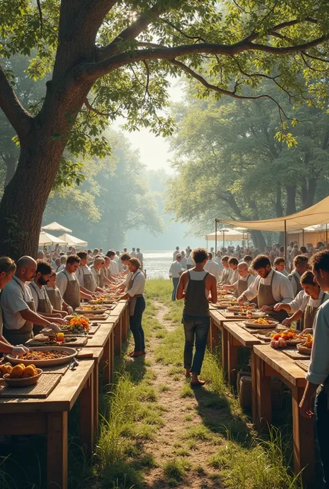 Floodplain cooking workshop for 100 people