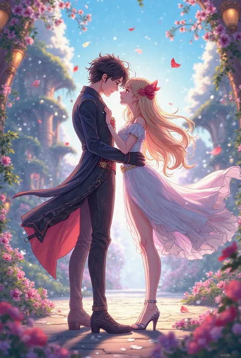 Lumin and Scaramucca from Genshin Impact. romantic comic