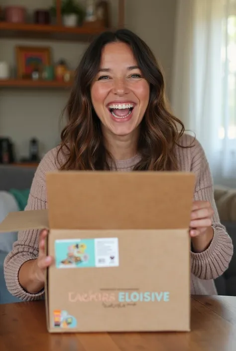 The blogger is excited to open a delivery box,inside is a customized healthy snack pack,Say to the camera:“My exclusive snack ha...