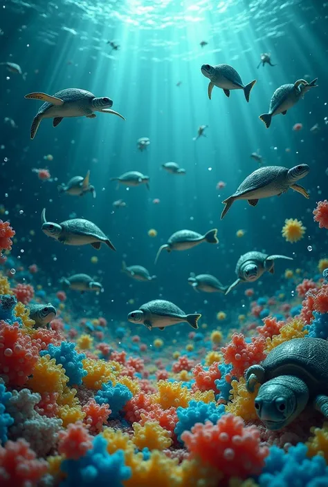 Marine animals are eating foam chips