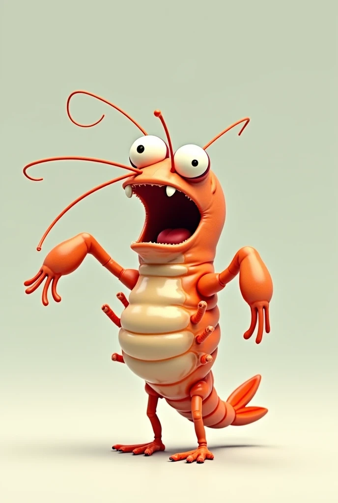 frightened shrimp in a thong