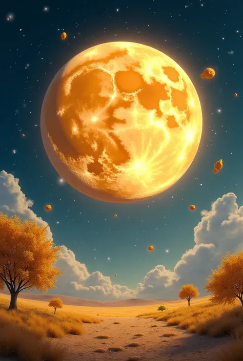 Generate a image where the moon is a wafer biscuit