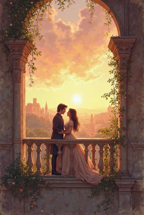 Publication 1: “The Balcony of Verona”
Image: A romantic illustration of a Renaissance-style balcony, bathed in the golden ligh...
