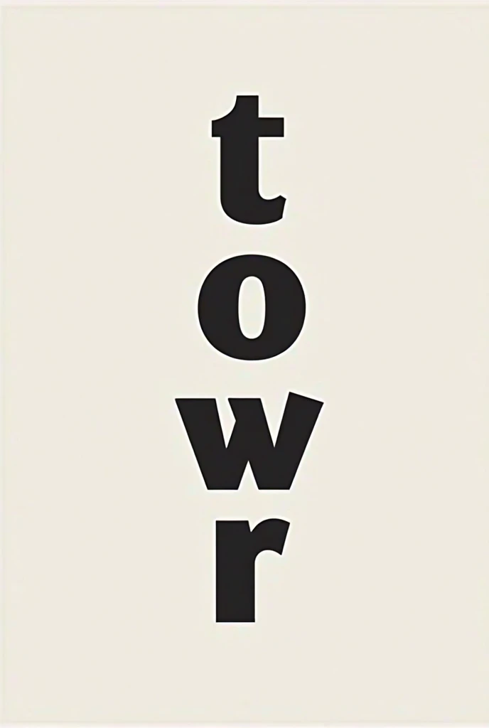 Create The Tower letters in png in a super minimalist way and in black