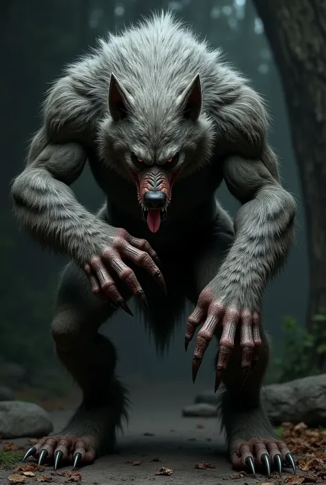 A werewolf who licks his feet