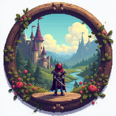pixel art fantasy medieval view themed button