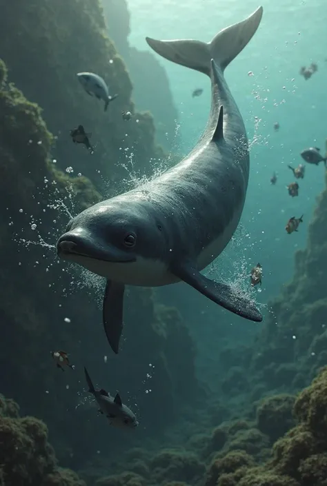 Take a picture for me of a vaquita marina fighting for prey