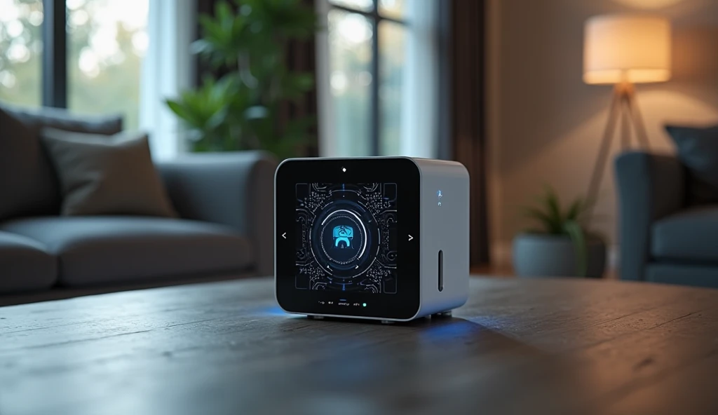 A smart IoT device with AI-driven security protocols.