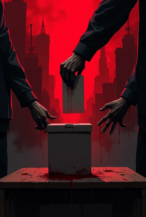 poster film background. politics. votes. election. blood. dark. intense. a4 size