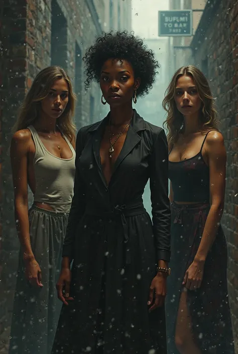 A black woman who walks confidently who meets two white women who cuckolds her