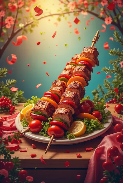anniversary poster with a kebab as a gift