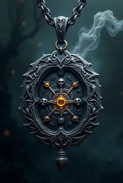 Create a crazy locket in the shape of a necklace in pendant fashion that encloses the power of Hades the power of death