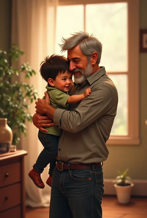 My grandpa holding my son
