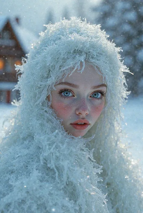 An ice and cute face out of the house