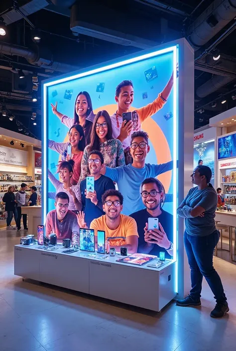 Create POP advertising for Samsung members in different stores, But a bit of a small advertisement