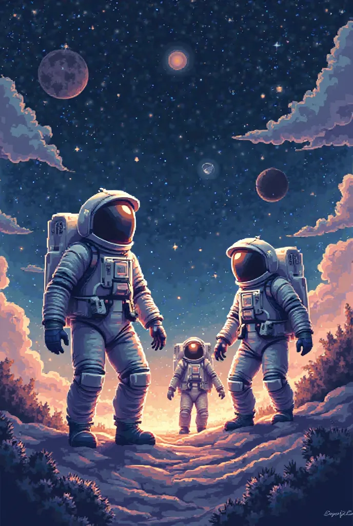 Pixelated astronauts