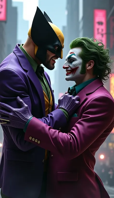 Wolverine clutching the Joker