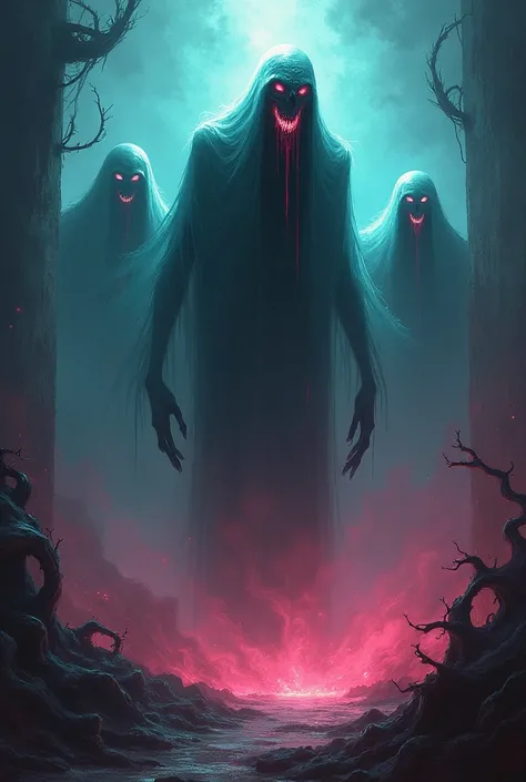 Terrifying ghosts with lots of colors