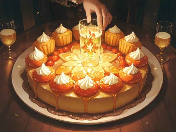 creates a charming and cozy atmosphere in a feast of quirky snacks and fun, A young boy with a serene expression stands in the c...